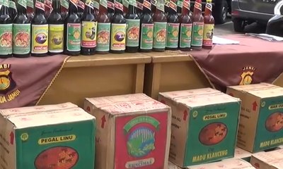 Ribuan Botol Jamu Ilegal Disita Polisi