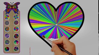 Draw and color videos for kids  Rainbow Heart Coloring Book  How to Draw Heart Shapes for Kids| Col | Educational child channel