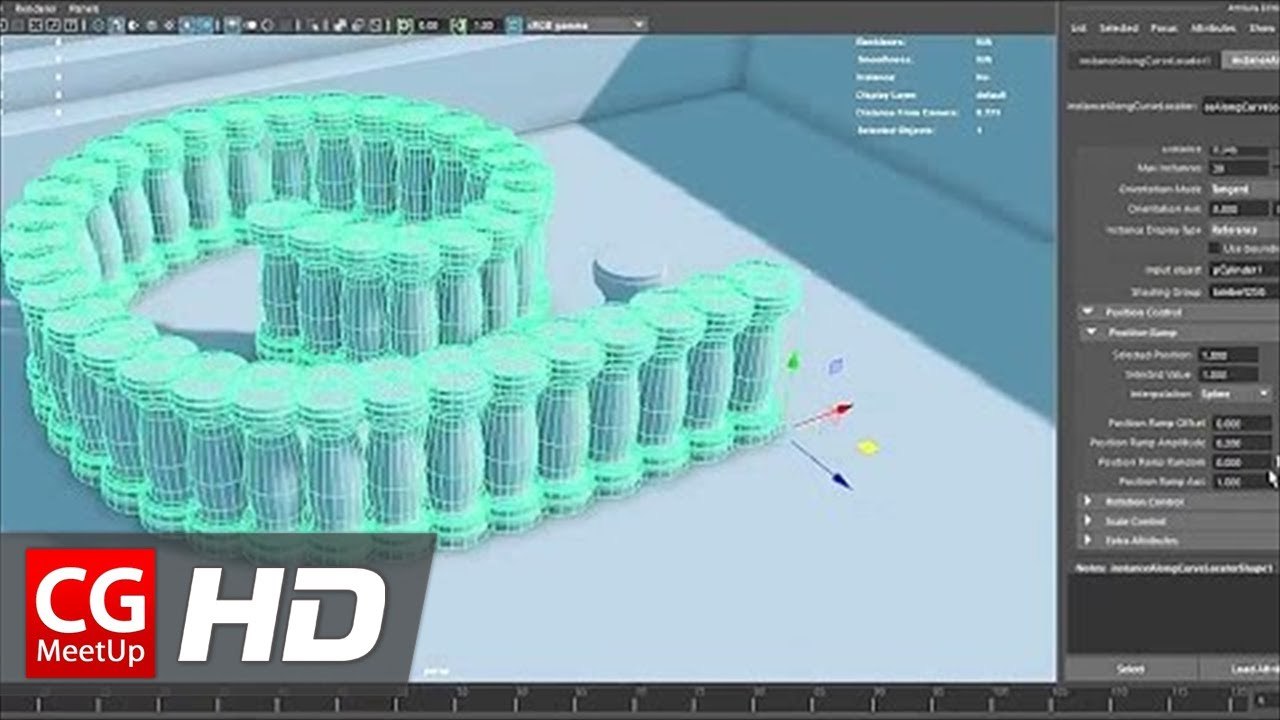 CGI Free Download "Instance Along Curve Autodesk Maya Plugin" by Mariano Merchante | CGMeetup