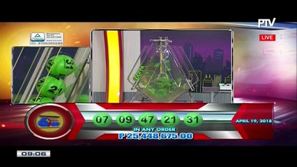 PCSO 9 PM Lotto Draw, April 19, 2018