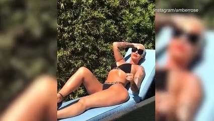 Amber Rose stuns in tiny black bikini in BTS video of GQ shoot