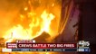 Fire crews battle two large fires in Phoenix on Friday morning