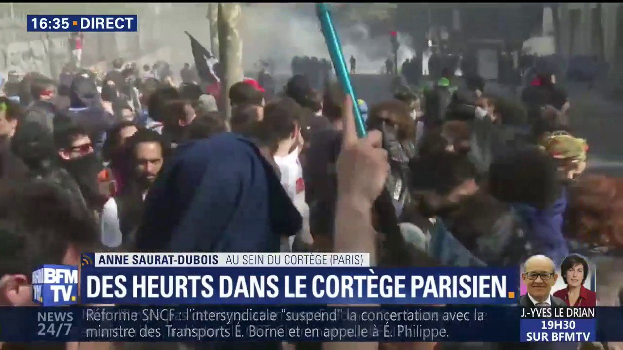 Mobilisation: des heurts dans le cortège parisien
