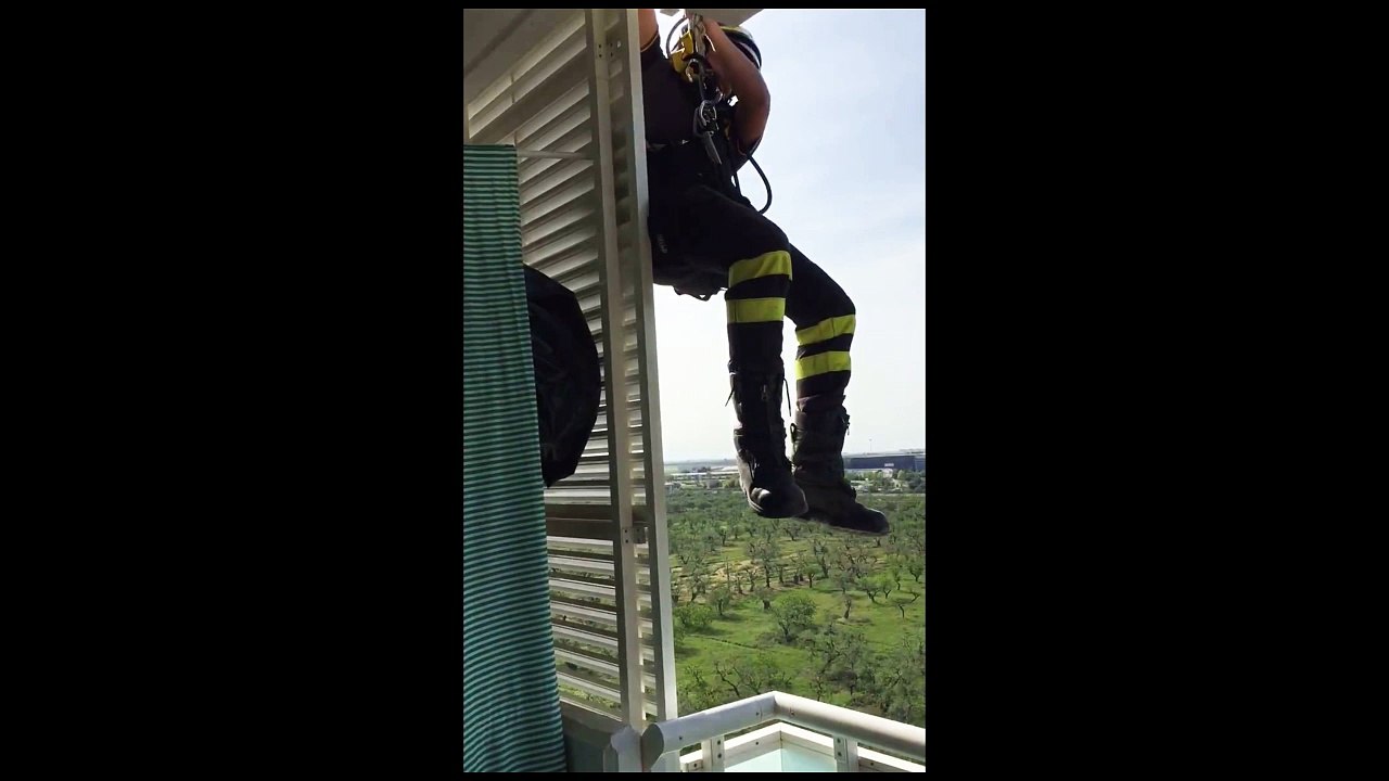 Bari: Vigili del Fuoco su arrampicano sull'8° piano per salvare un gatto