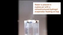 Purification de l'eau à l'aide de la lumière du soleil et des 'hydrogels'