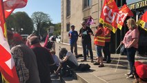 Manifestation de soutien aux cheminots à Avranches