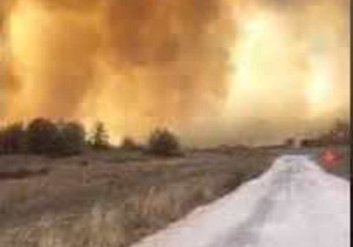 Orange Smoke Fills Air as Wildfire Rages in Northwest Oklahoma