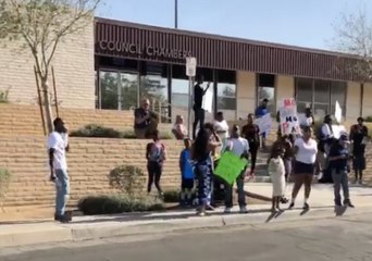 Protesters Rally in Barstow Over Officer-Involved Shooting of Diante Yarber