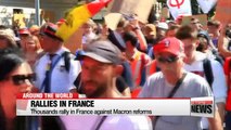 Thousands rally in France against Macron reforms