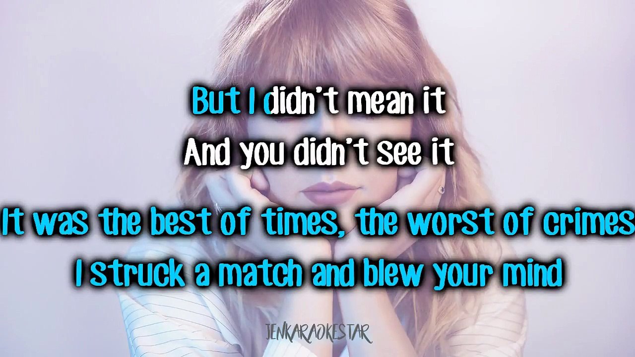 Taylor Swift - Getaway car KARAOKE / INSTRUMENTAL