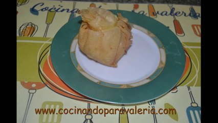 Receta de saquito de puerro, gambas y queso cremoso #Cocina fácil y rápida