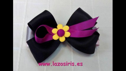 Como hacer un lazo de varios colores con flor paso a paso