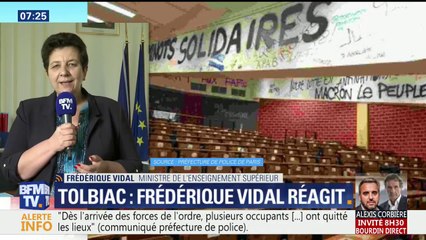"Les examens ne se tiendront probablement pas sur le site de Tolbiac", déclare Frédérique Vidal