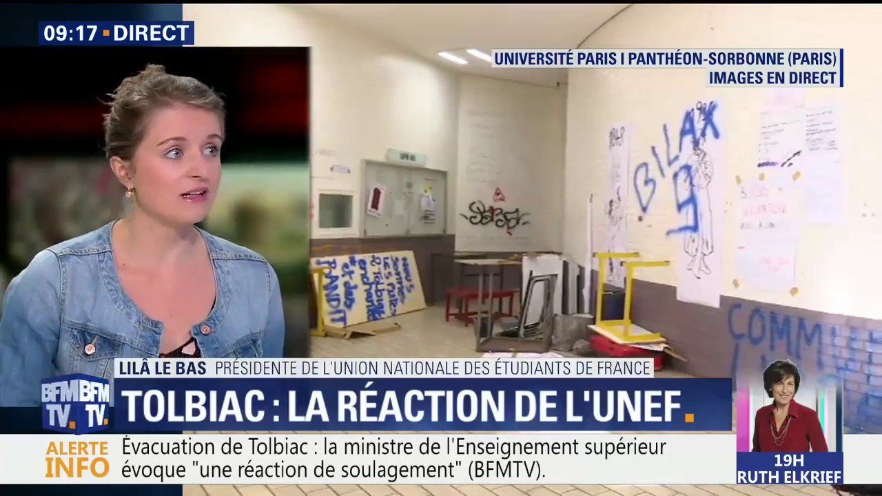 Tolbiac: la présidente de l’Unef estime que les dégradations sont aussi dues "à l’intervention des forces de l’ordre"