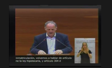 Parlamento Navarro / Presentación moción listado inmatriculacioes (EHBILDU) e intervención de Geroa Bai, Podemos, PSN, I Ezquerra