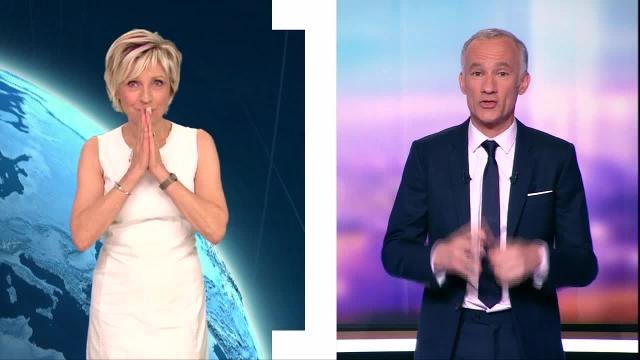 Gilles Bouleau souhaite un bon anniversaire à Evelyne Dheliat