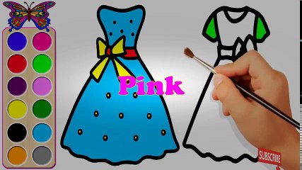 Draw and color videos for kids  How to Draw Dress for Girls - Pretty Dress for Girls and Kids| Colo | Educational child channel