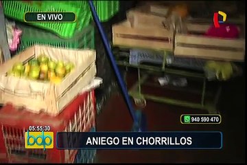 Chorrillos: gran aniego afecta decenas de viviendas