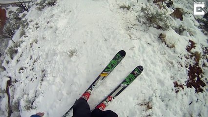 Frontflip et basejump en ski