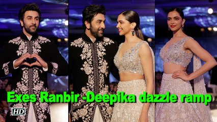 Exes Ranbir -Deepika dazzle ramp at Manish Malhotra show