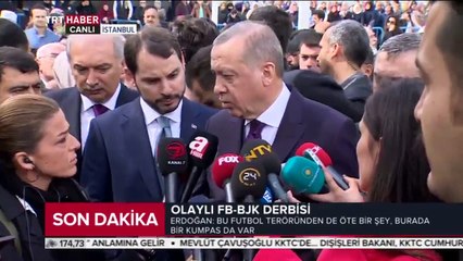 Cumhurbaşkanı Erdoğan'dan derbi yorumu: Bu terörü birileri organize etti