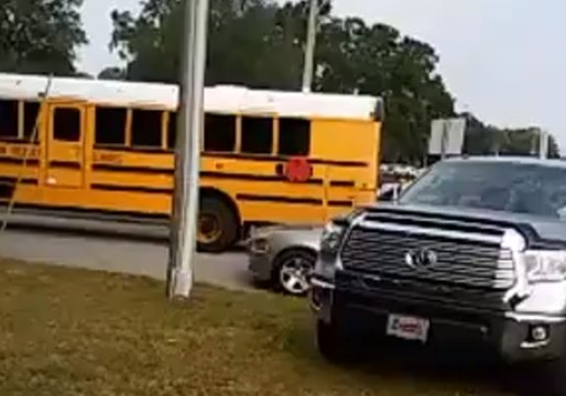 Concerned Locals Gather Near High School After Police Report Shooting