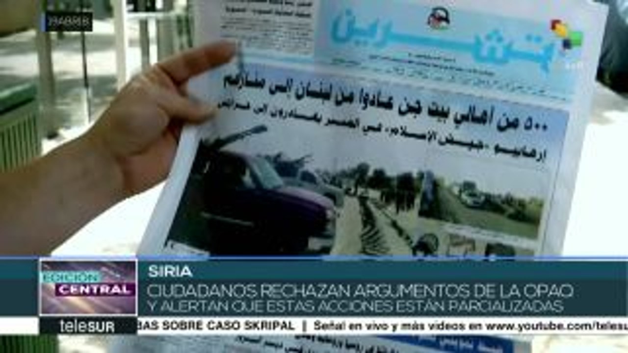 Sirios rechazan argumentos de la OPAQ y denuncian parcialidad