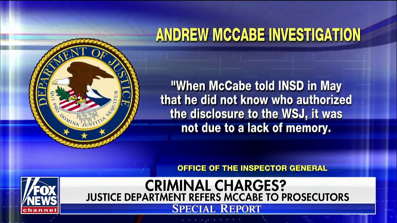 Criminal referral for former FBI Deputy Director McCabe