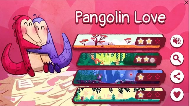 Google Doodle Valentines day 2017: Pangolin love (Valentines mini game of Google)
