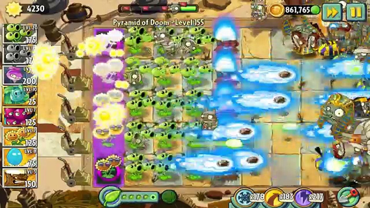 Threepeater Pvz2 Level 1-Max Level Vs Torchwood Pvz2 in Plants vs. Zombies 2: Gameplay 2017