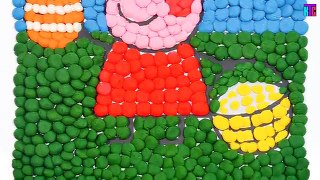 Play Doh Dippin Dots Peppa Pig Mosaic Peppa Pig Easter Egg Hunt Coloring Pages Learn Colors for Kids
