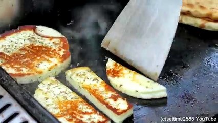 Download Video: London Street Food from Greece. Halloumi Cheese and Chicken Tasted in Brick Lane