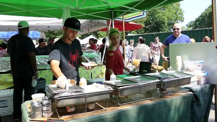 New York City Street Food - Satay Chicken and Mango Over Rice