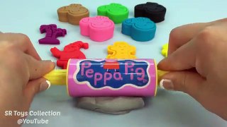 Play Doh Peppa Pig Christmas Cookie Cutters Learn Colours Playdough Smiley Face with Molds For Kids