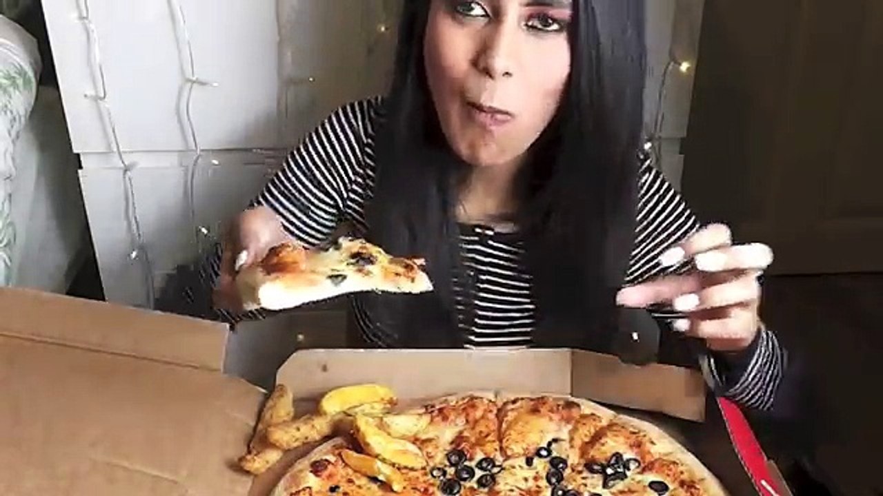 DOMINOS PIZZA Eating Show (MUKBANG)! WATCH ME EAT