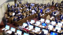 Imágenes de Sala Cámara de Diputados y enfrentamiento de diputados
