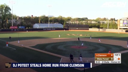 Wake Forest OF DJ Poteet Steals Home Run From Clemson