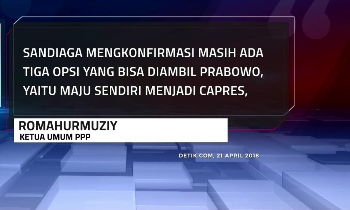 Ketum PPP: Sandiaga Tawarkan Opsi Prabowo Cawapres Jokowi