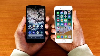 Nexus 5 Android 8.1 Vs iPhone 8 iOS 11.4 Speed Test