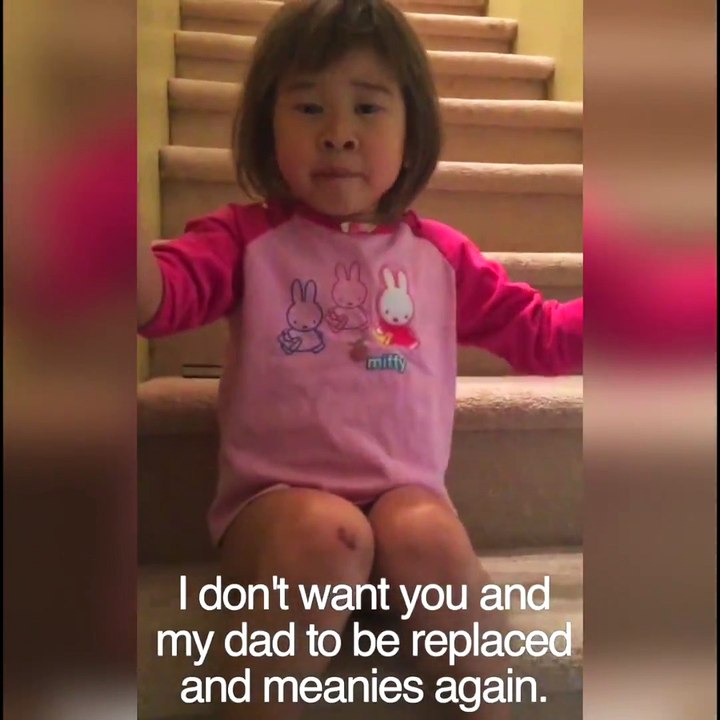 Small girl is explaing about being good friend t mom and dad  2018