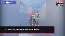 Des agents de piste font un combat de sabres lasers sur le tarmac, la vidéo hilarante (vidéo)