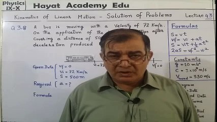 Kinematics of Linear Motion - Solution of Problem 3.8
