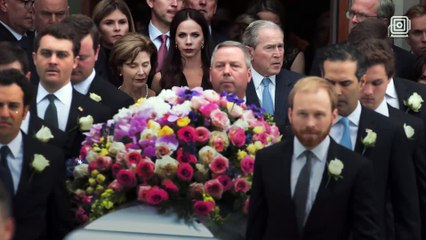 Mourners attend the funeral service of former First Lady Barbara Bush