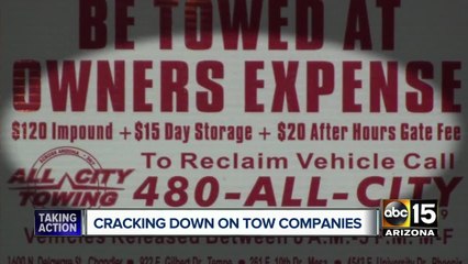 New Arizona law cracking down on tow companies