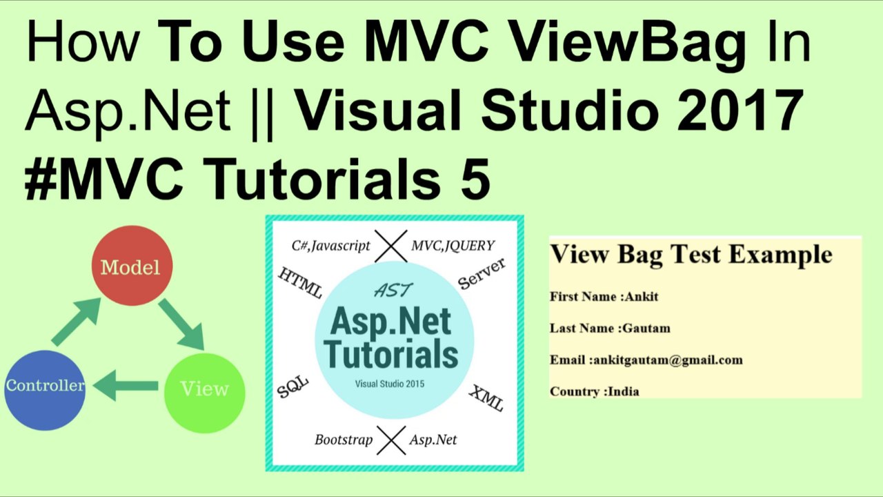 How to use mvc viewbag in asp.net || visual studio 2017 #MVC tutorials 5