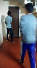 Prank in hostal between boys - so funny.