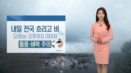 [날씨] 내일 전국 흐리고 비...돌풍·벼락 주의 / YTN