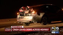 I-10/Warner crash debris blocking freeway