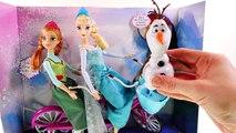 Anna y Elsa Frozen Bicicleta Musical Disney Princesas Muñecas Barbie ❅ Canciones Frozen