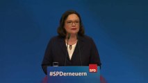 Andrea Nahles, primeira mulher eleita líder do SPD